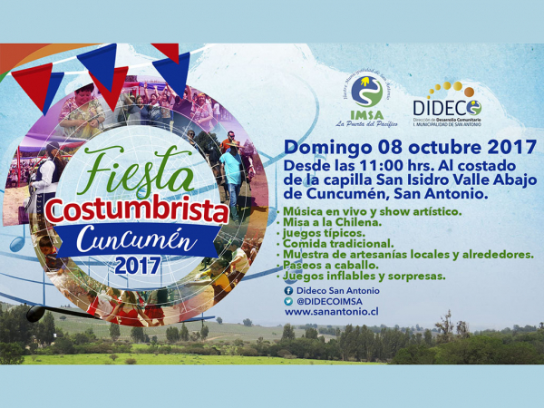 Este domingo 08 de octubre se será la Fiesta Costumbrista de Cuncumén 2017