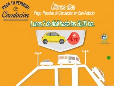 Hasta el Lunes 2 y excepto este Viernes Santo pago de Permiso de Circulación en San Antonio